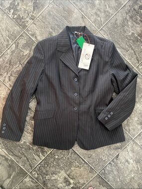 ⭐️NWT ELATION RIDING JACKET Ladies Red Label Black Pinstripe Classic Ranch
